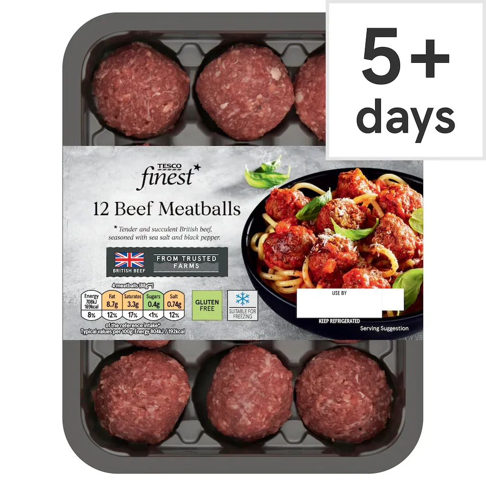 Tesco Finest 12 Beef Meatballs 336g