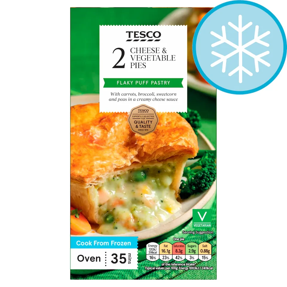 Tesco Cheese & Veg Pies 284g