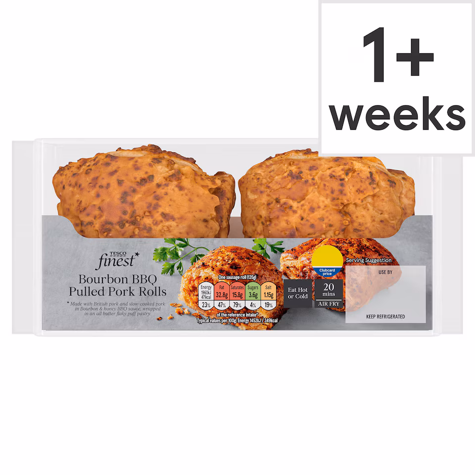 Tesco Finest Bourbon BBQ Pulled Pork Rolls 270g