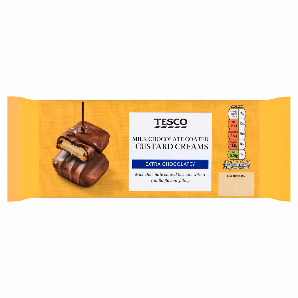 Tesco Milk Chocolate Coated Custard Creams 162g