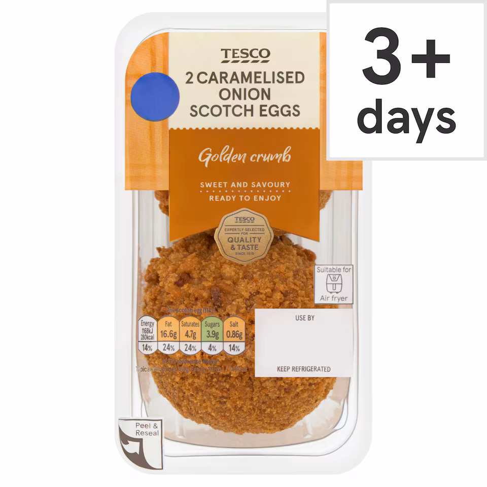 Tesco 2 Caramelised Onion Scotch Eggs 227g