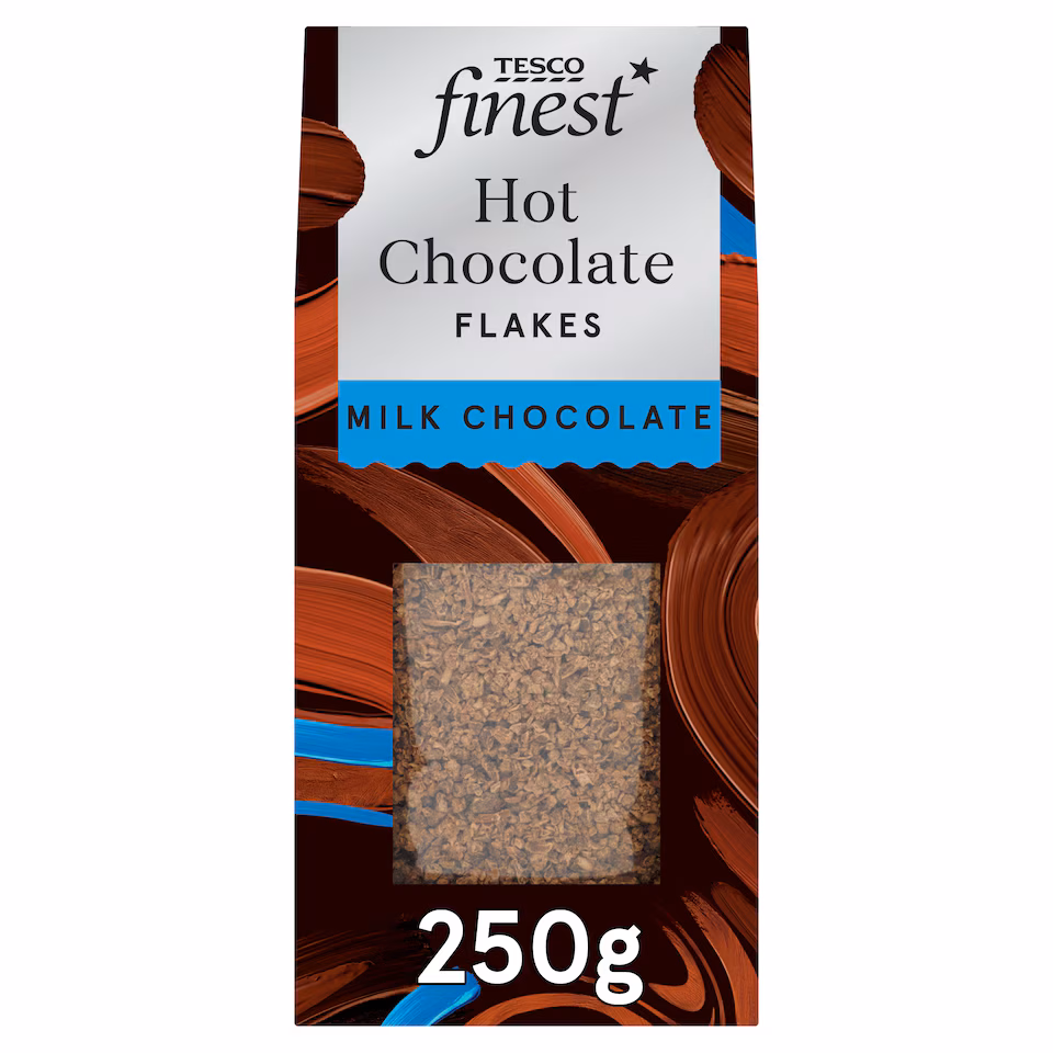 Tesco Finest Belgian 45% Milk Hot Chocolate Flakes 250g