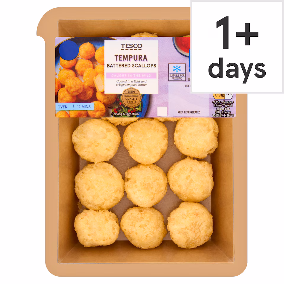 Tesco Tempura Battered Scallops 200g