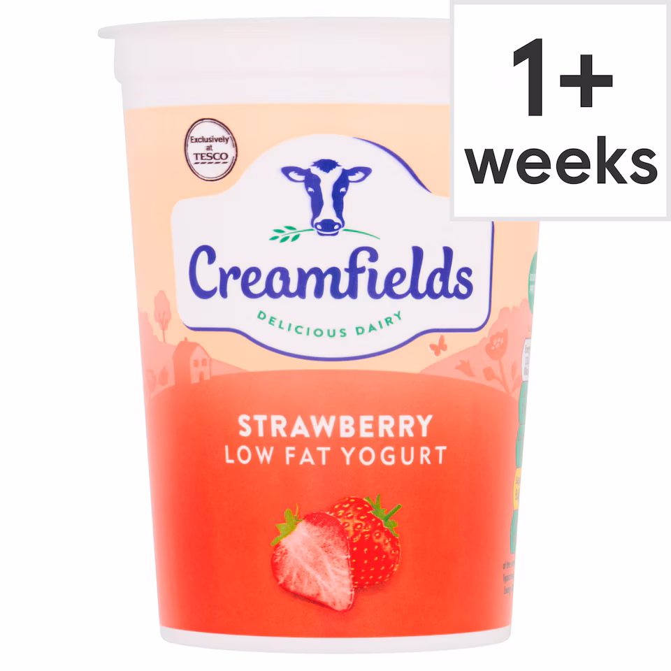 Creamfields Strawberry Low fat Yogurt 450g