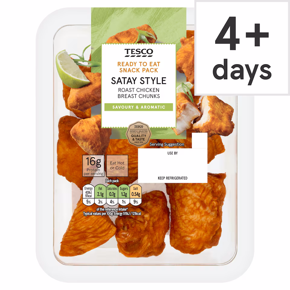 Tesco Satay Style Roast Chicken Breast Chunks 80g