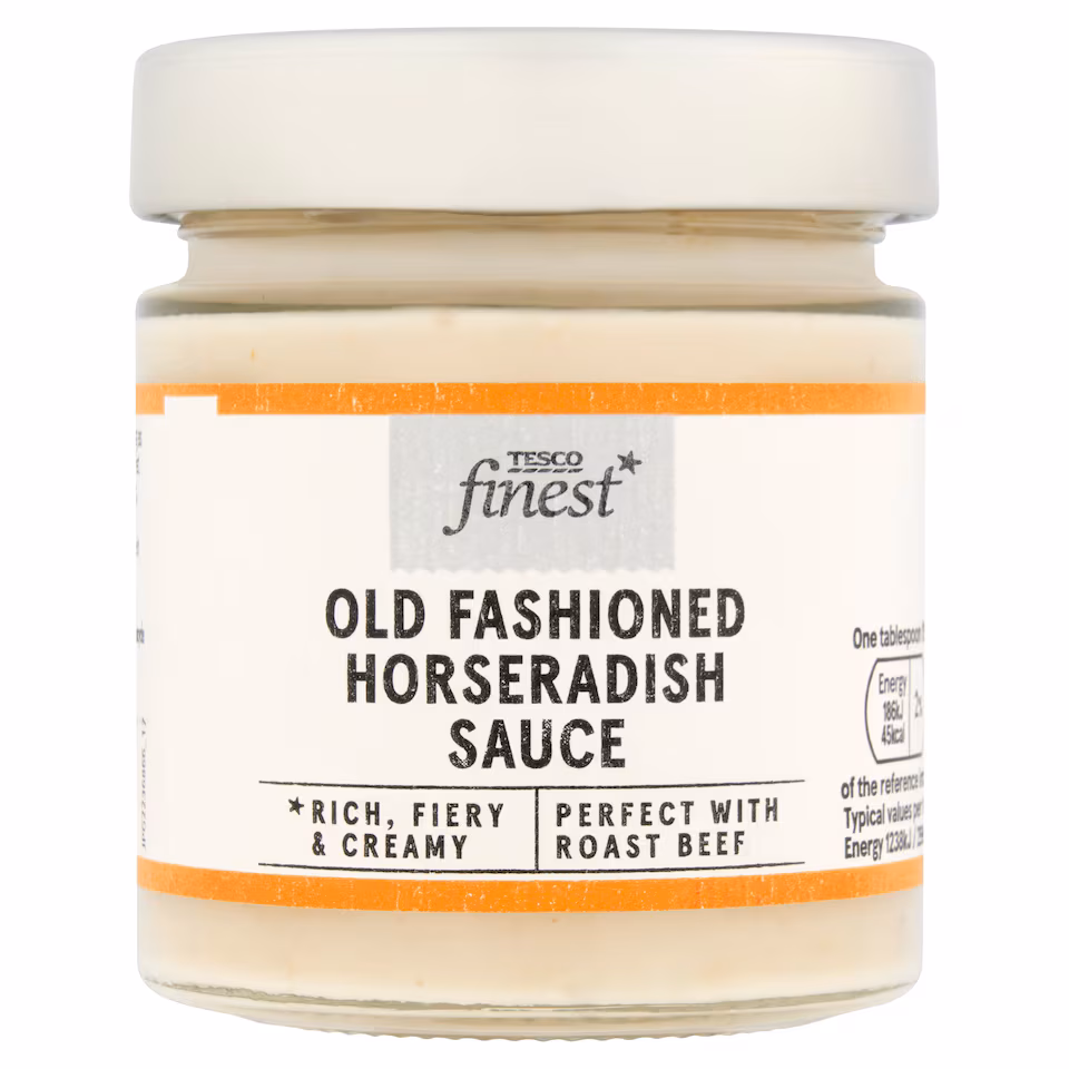 TESCO FINEST OLD FASHIONED HORSERADISH SAUCE 180g