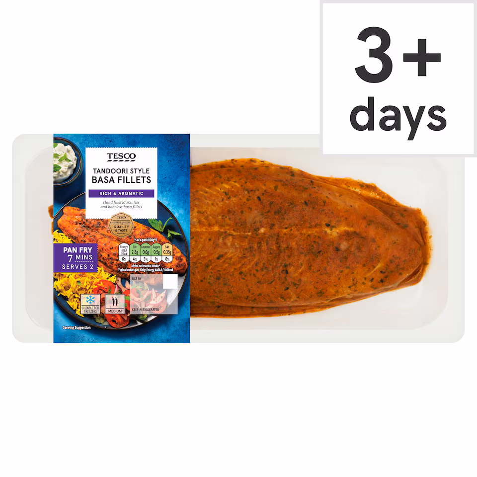 Tesco Tandoori Basa Fillets 250g