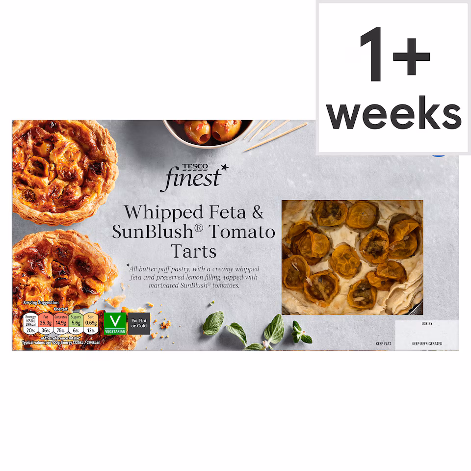 Tesco Finest Whipped Feta & Sunblush Tomato Tarts 270g