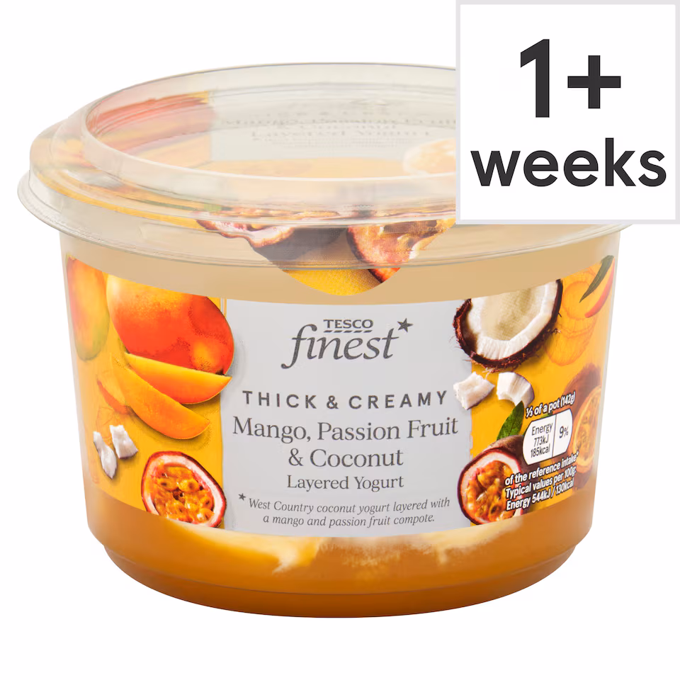 Tesco Finest Yogurt Mango, Passionfruit & Coconut 425g