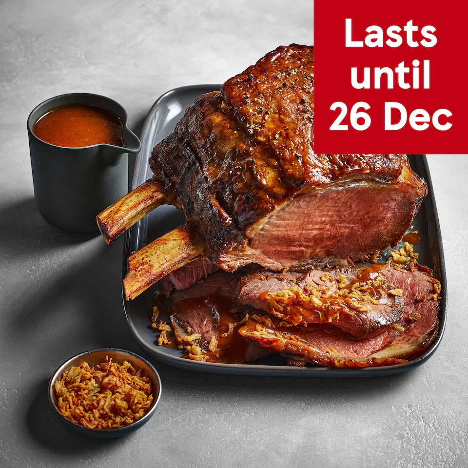 38. Tesco Finest Chef’s Collection Slow Cooked Beef Wing Rib 2.6kg (Serves 8)