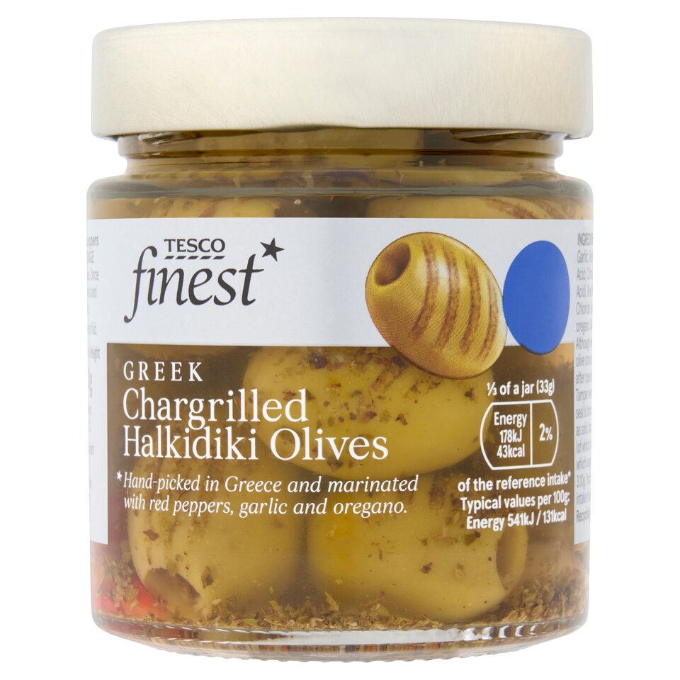 Tesco Finest Chargrilled Greek Halkidiki Olives 200G