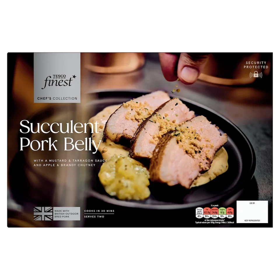 Tesco Finest Chef's Collection Pork belly with Caramelised Apple & Tarragon sauce 730g