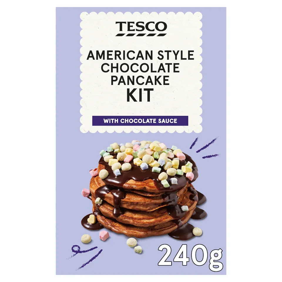 Tesco American Style Chocolate Pancake Kit 240G