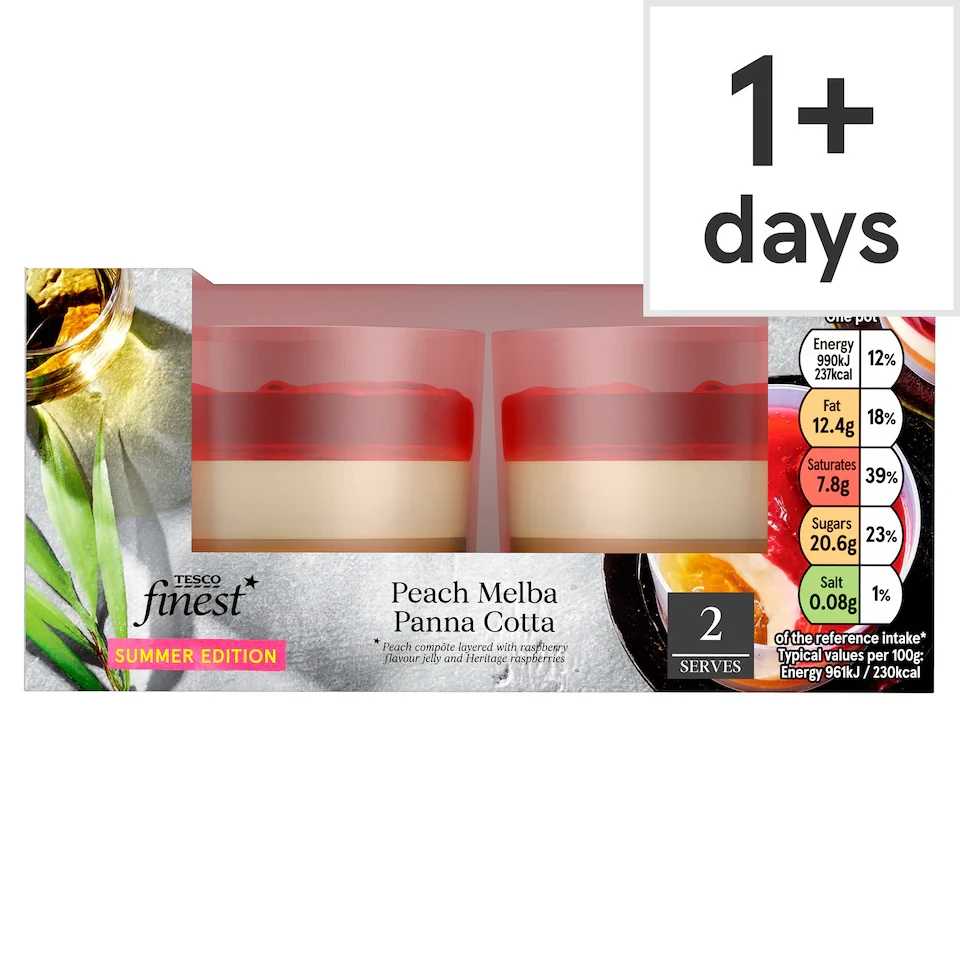 Tesco Finest Peach Melba Panna Cotta Summer Edition 2 x 103g