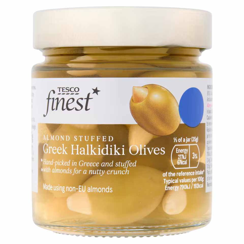 TESCO Finest Greek Almond Halkidiki Olives 200G