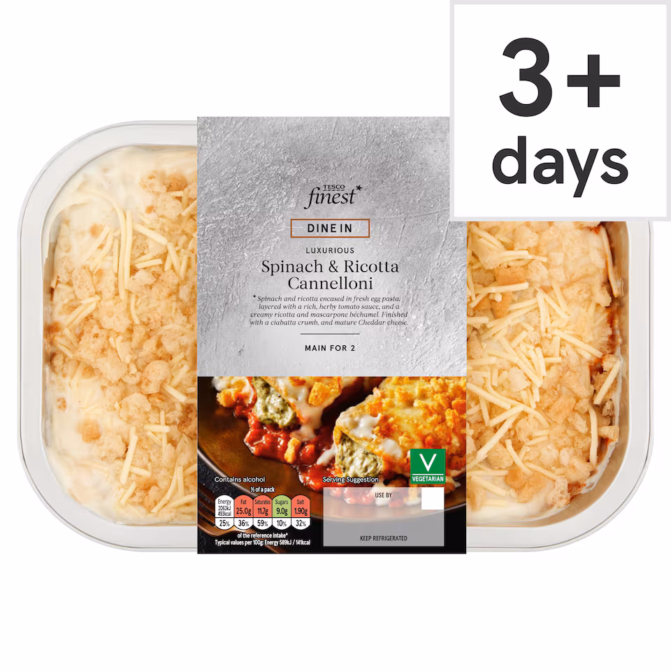Tesco Finest Spinach & Ricotta Cannelloni 700g