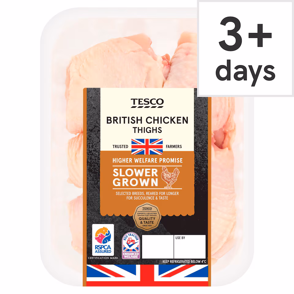 Tesco Slower Grown Chicken Thighs 600g