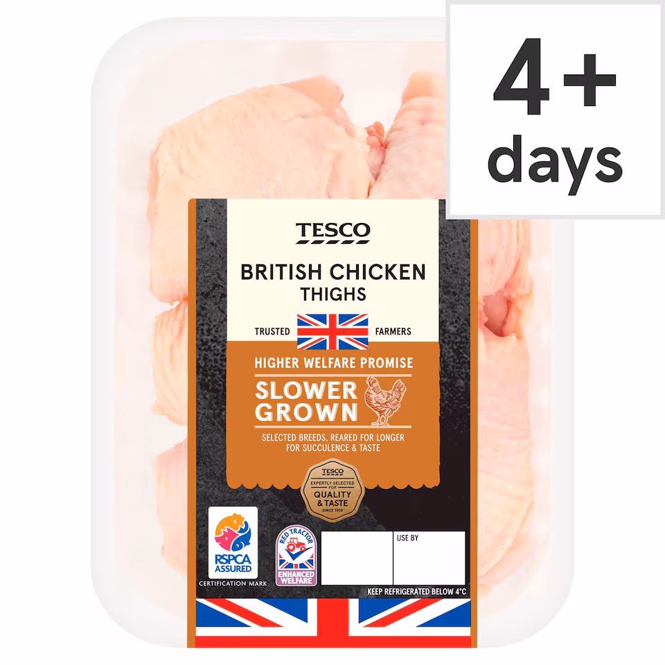 Tesco Slower Grown Chicken Thighs 600g