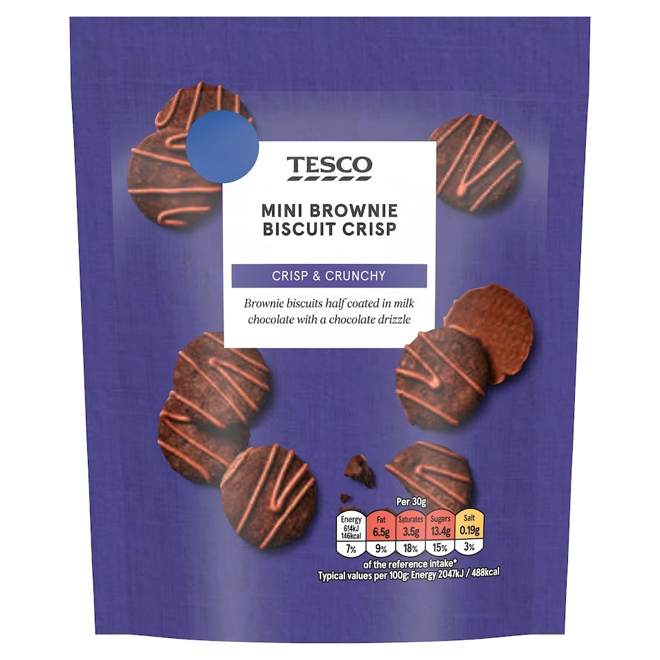 Tesco Mini Brownie Biscuit Crisp 90g