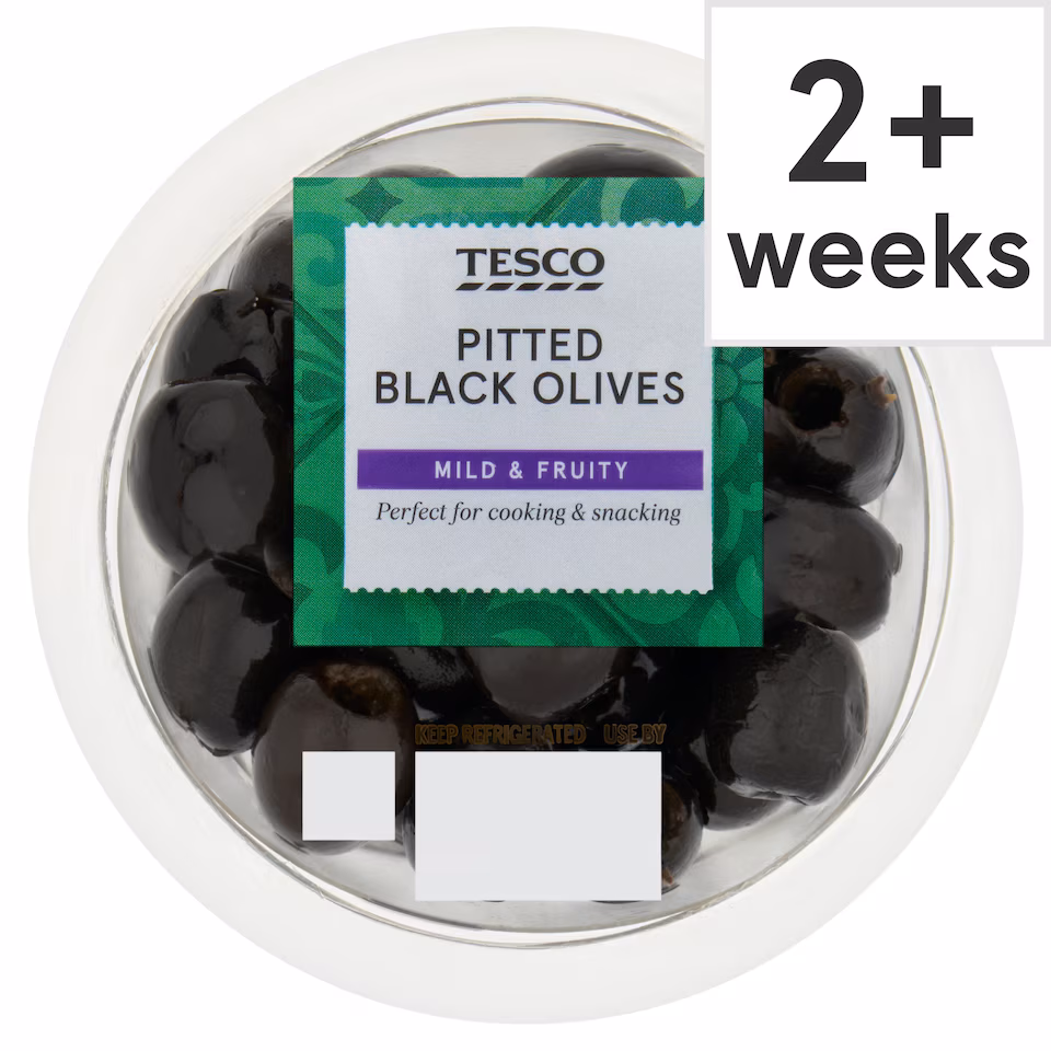 Tesco Pitted Black Olives 120g