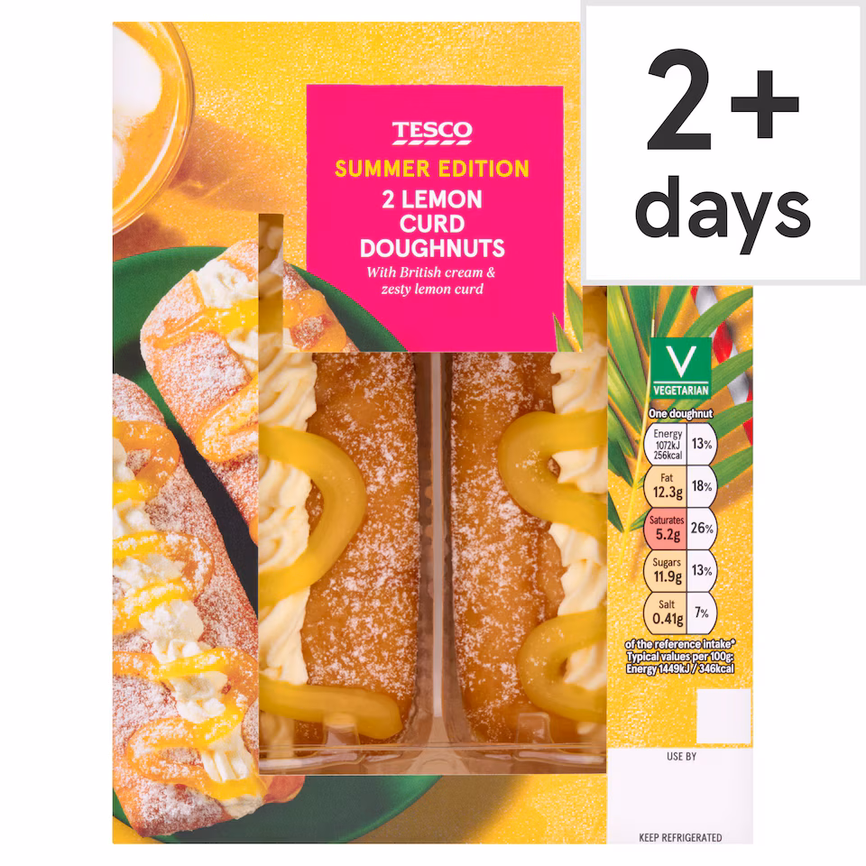 Tesco Summer Edition 2 Lemon Curd Doughnuts 120g