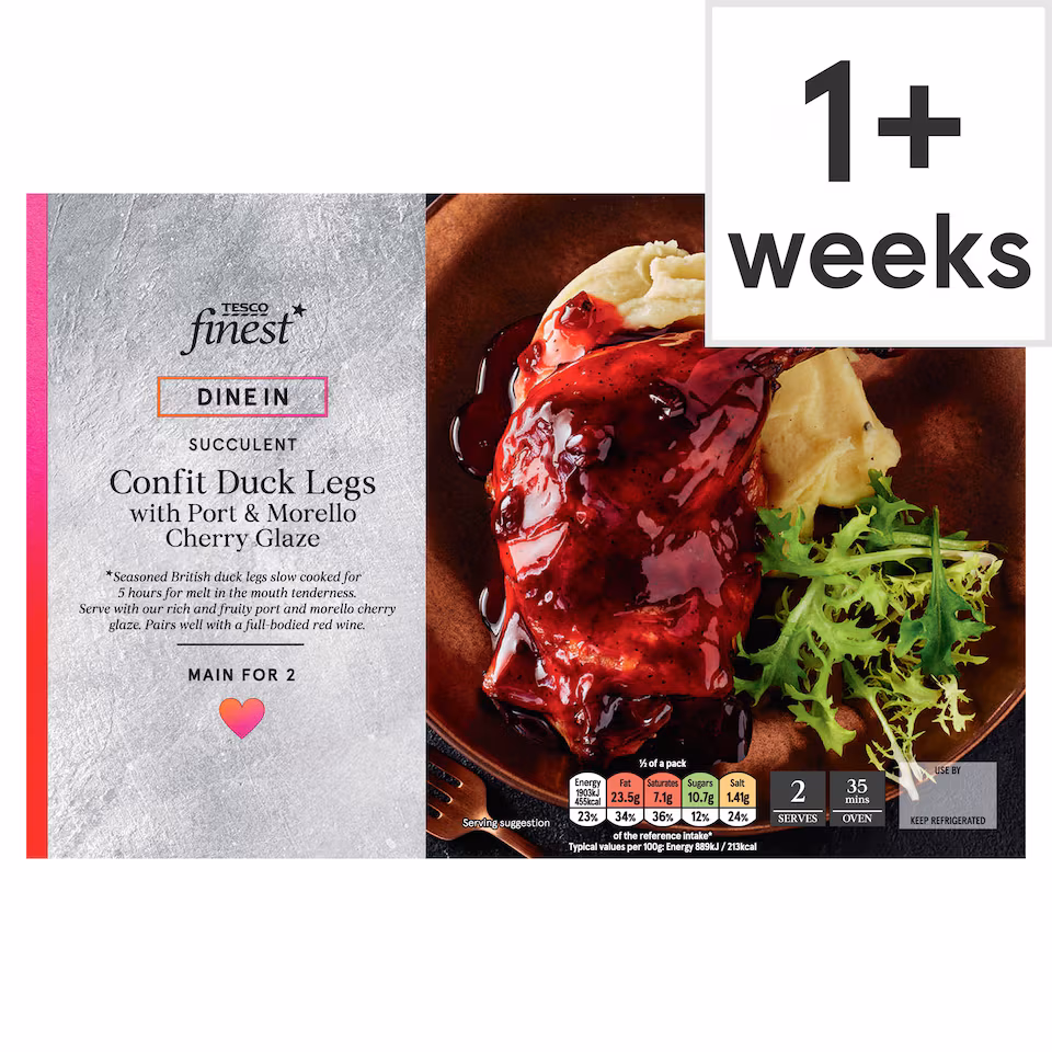 Tesco Finest Confit Duck Legs With Port & Morello Cherry Glaze 505g