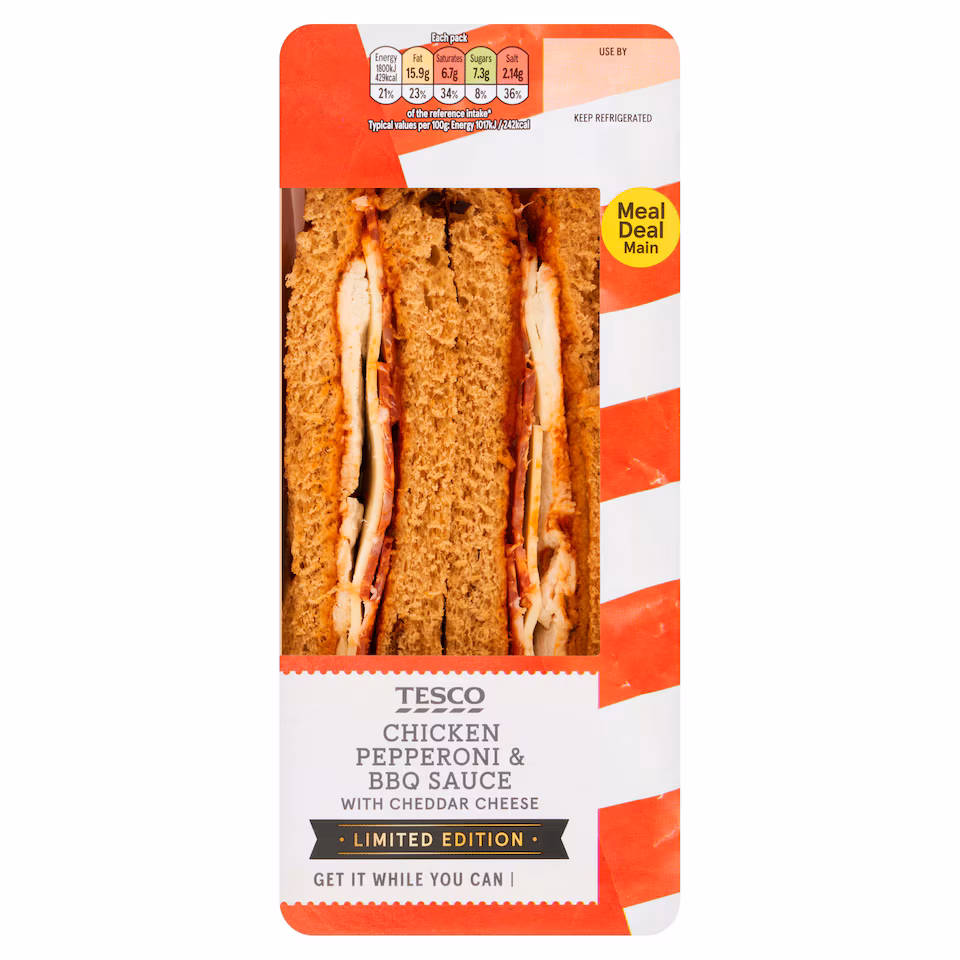 Tesco Chicken Pepperoni and BBQ Sauce Sandwich Limited Edition