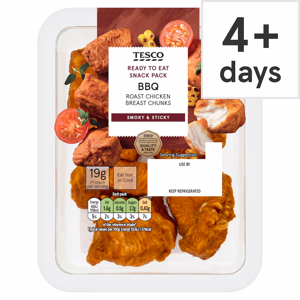 Tesco BBQ Roast Chicken Breast Chunks 80g