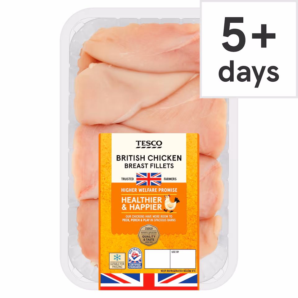 Tesco British Chicken Breast Fillets 1KG