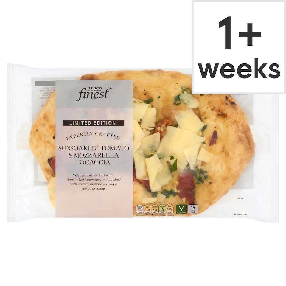 Tesco Finest Sun Soaked Tomato & Mozzarella Focaccia Limited Edition 325g