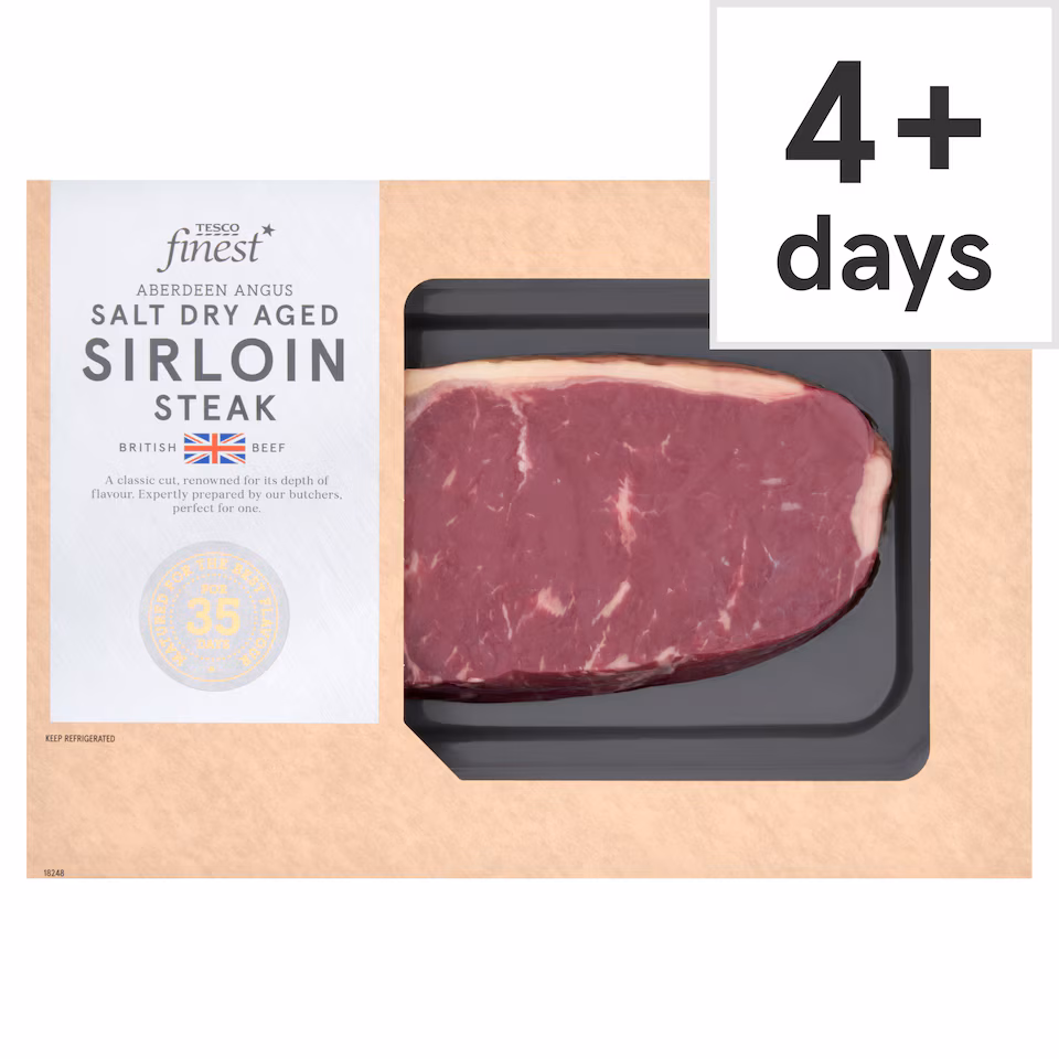 Tesco Finest AA Salt Dry Aged Beef Sirloin Steak 350g