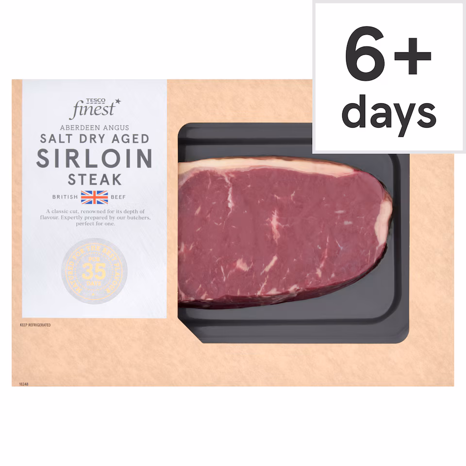 Tesco Finest AA Salt Dry Aged Beef Sirloin Steak 350g