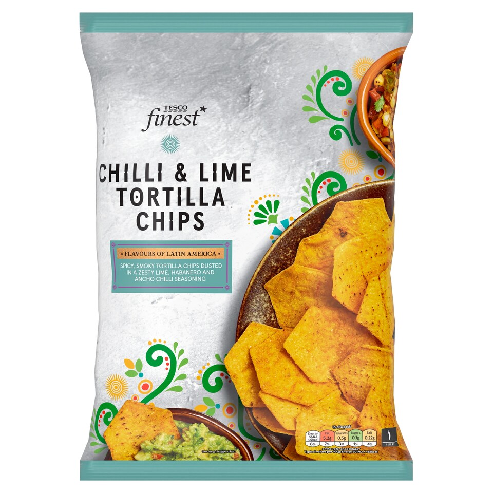 Tesco Finest Chilli & Lime Tortilla Chips 150g