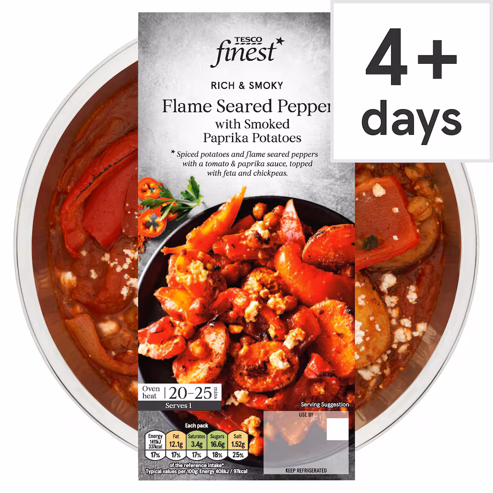 Tesco Finest Flame Seared Peppers with Smoked Paprika Potatoes 380g