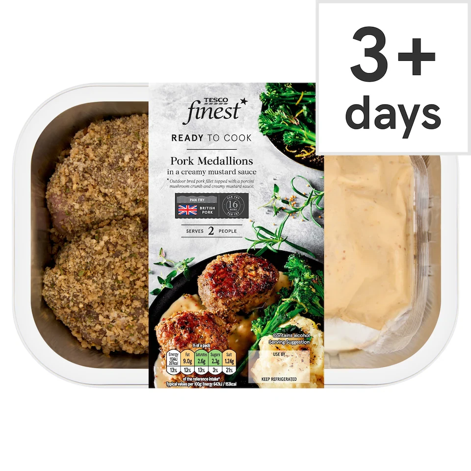 Tesco Finest Pork Fillet Medallions with Creamy Mushroom Sauce 410g