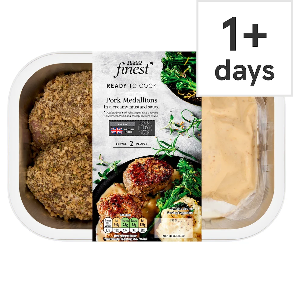 Tesco Finest Pork Fillet Medallions with Creamy Mushroom Sauce 410g