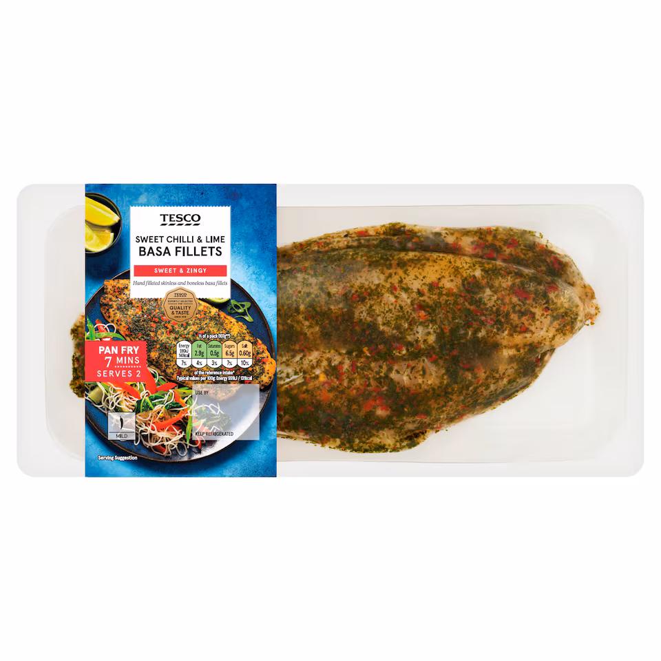 Tesco Sweet Chilli & Lime Basa Fillets 250g