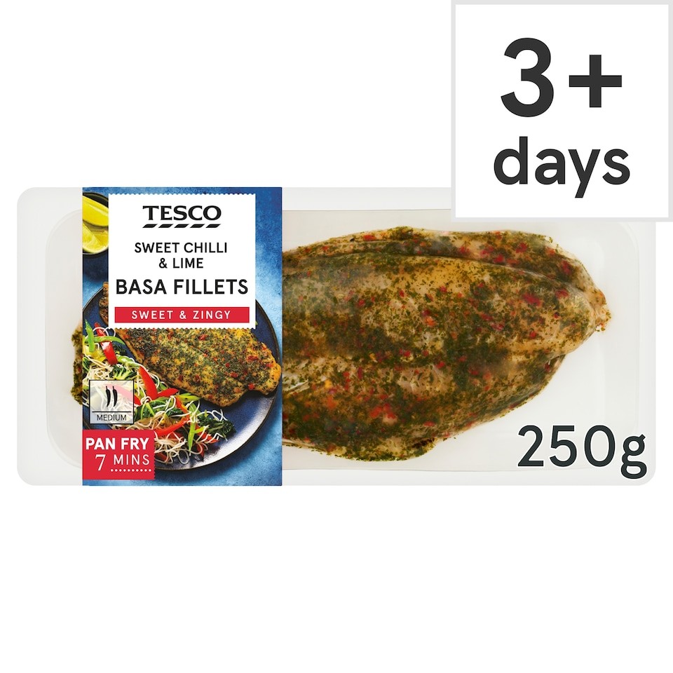 Tesco Sweet Chilli & Lime Basa Fillets 250g