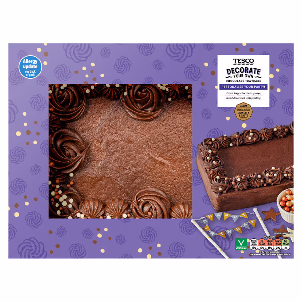 Tesco Decorate Your Own Chocolate Traybake Cake