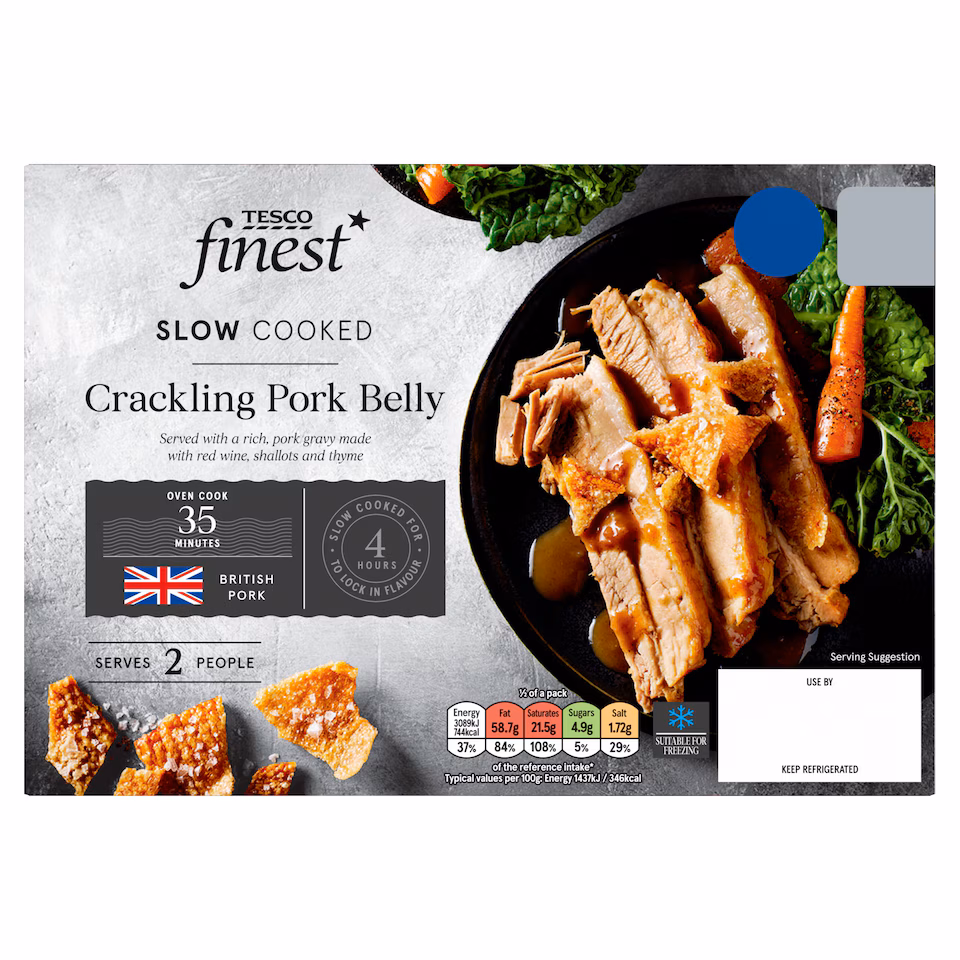 Tesco Finest Slow Cooked Pork Belly 550g