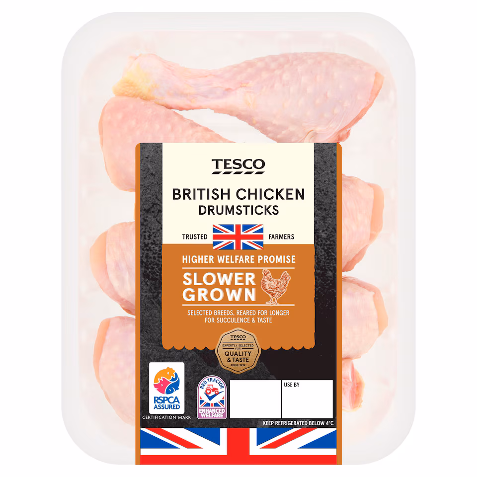 Tesco Slower Grown Chicken Drumsticks 600g