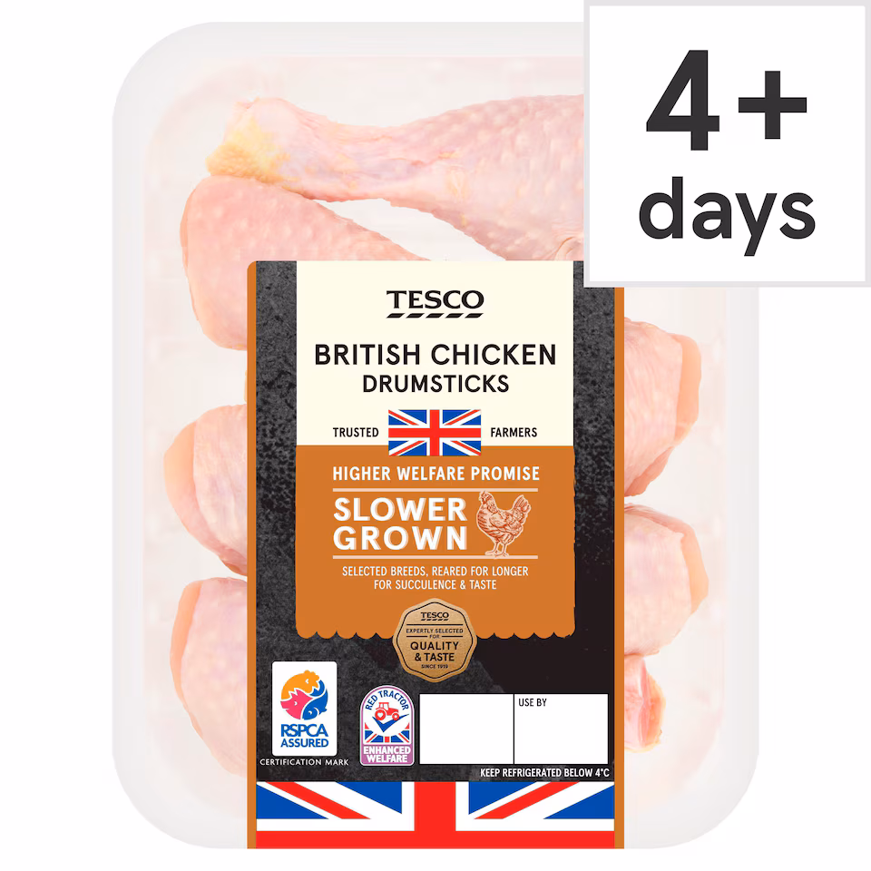 Tesco Slower Grown Chicken Drumsticks 600g