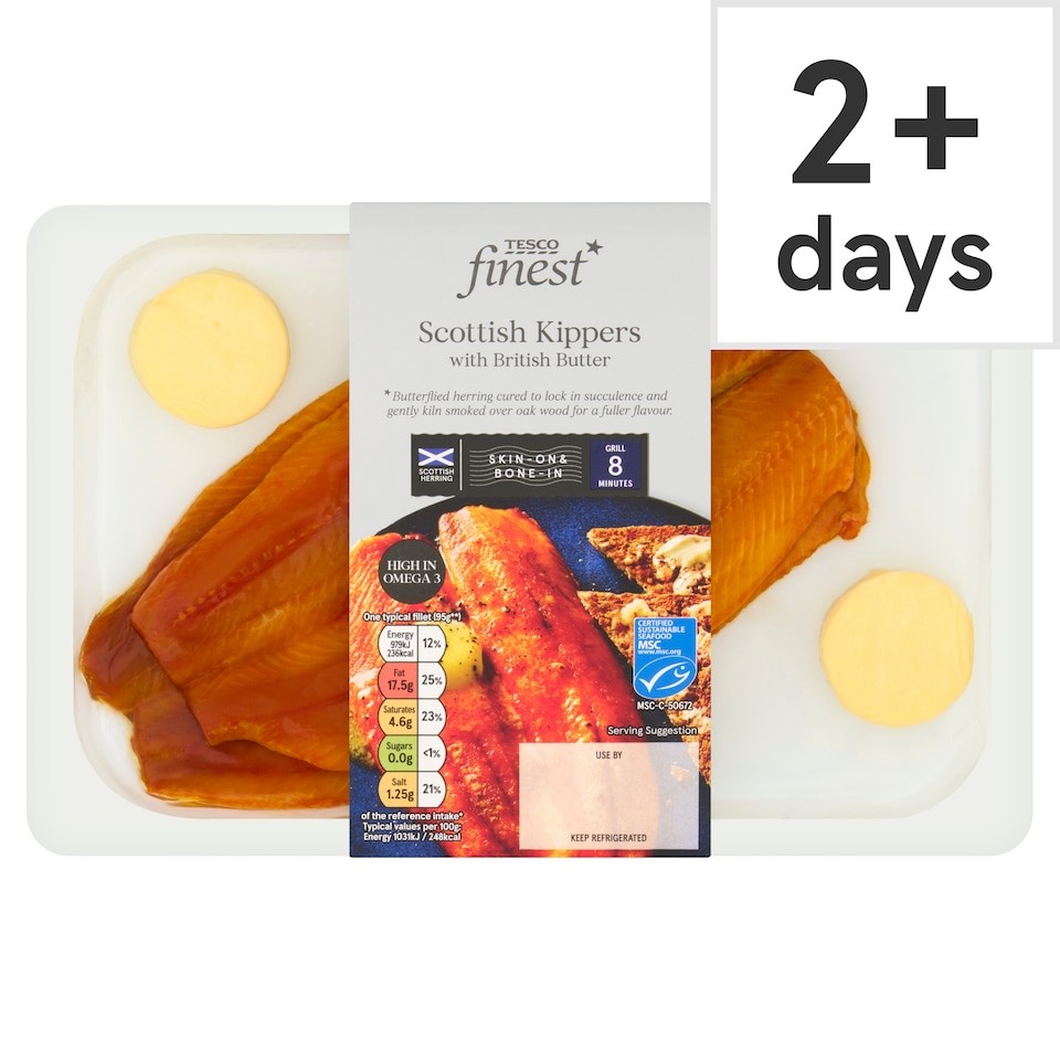 Tesco Finest Scottish Kiln Smoked Kippers with Butter 230g