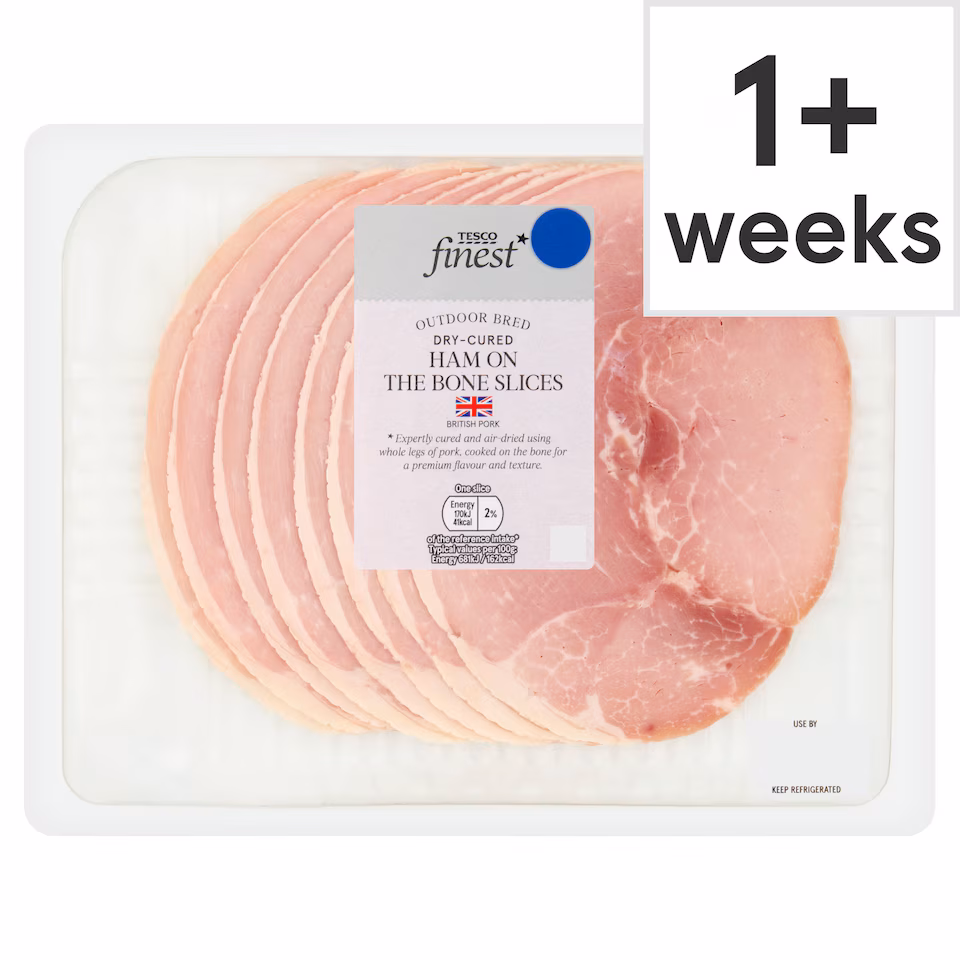 Tesco Finest Dry-Cured Ham on the Bone Slices 200g