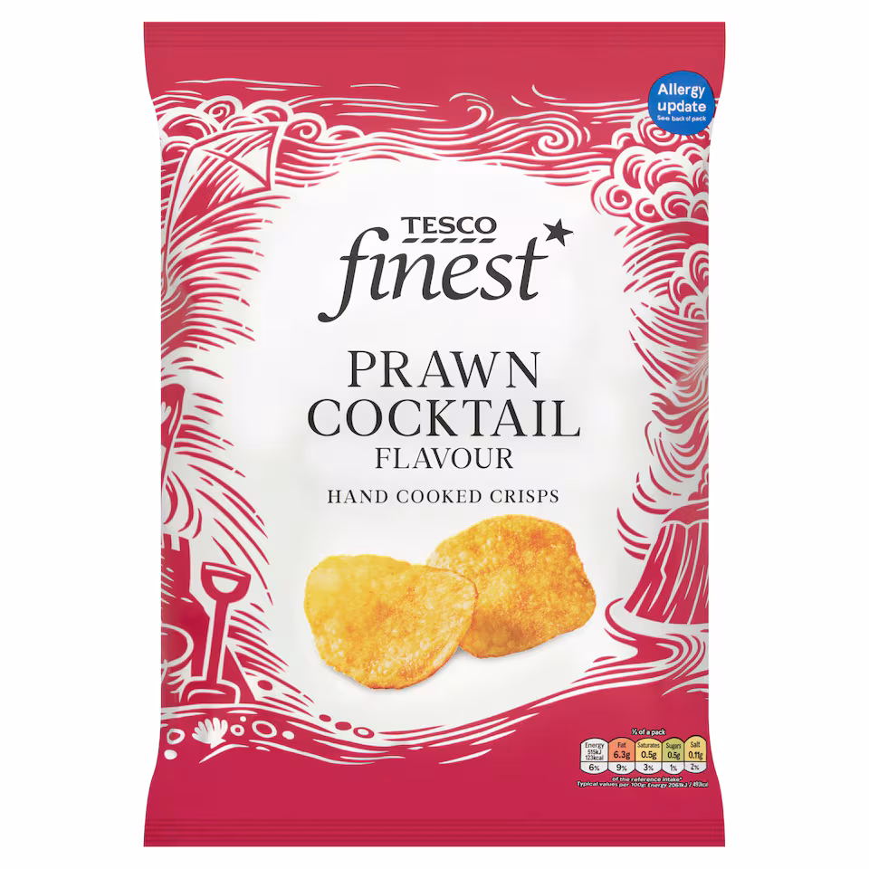 Tesco Finest Prawn Cocktail Handcooked Crisps 150g