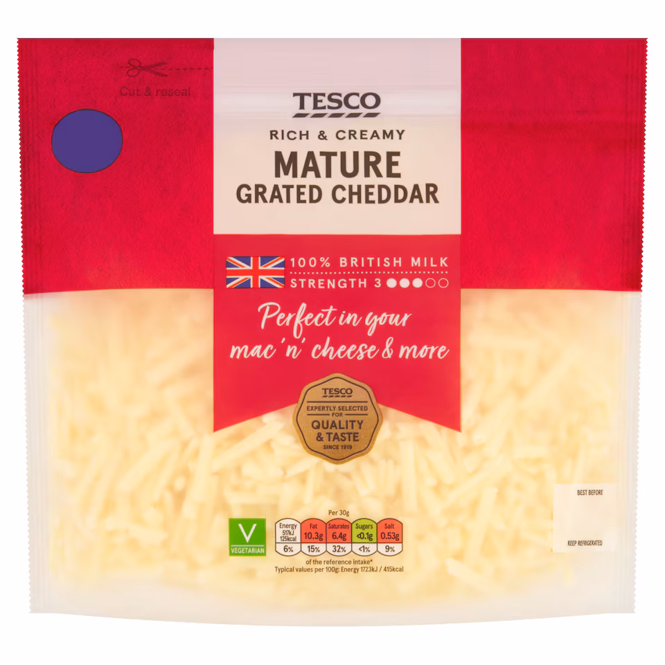 Tesco Mature Grated Cheddar 500g