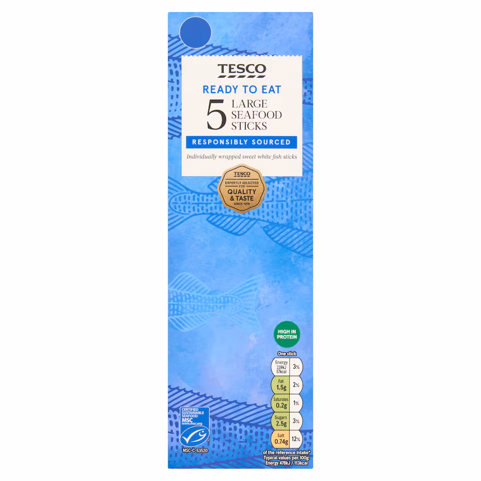 Tesco 5 Giant Seafood Sticks 250g