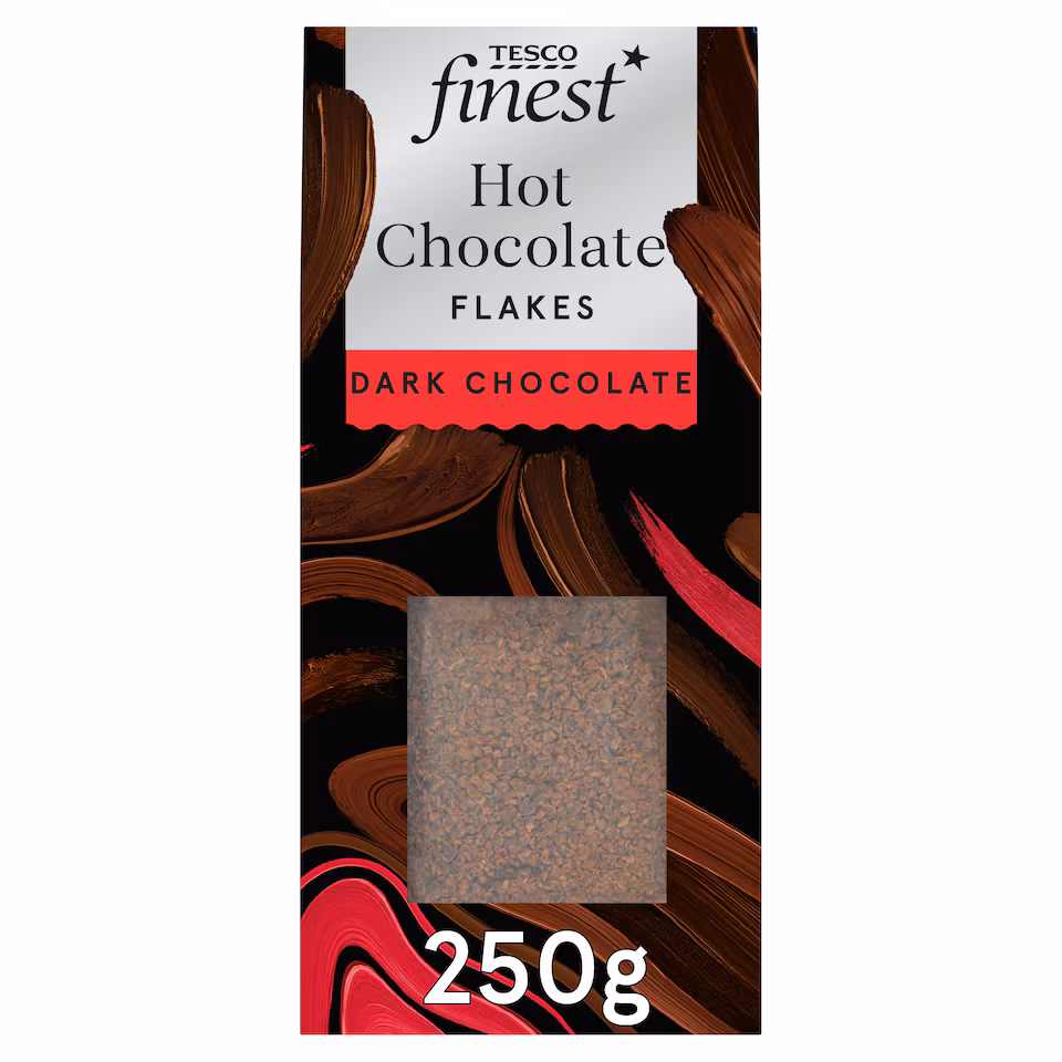 Tesco Finest Belgian 70% Dark Hot Chocolate Flakes 250g