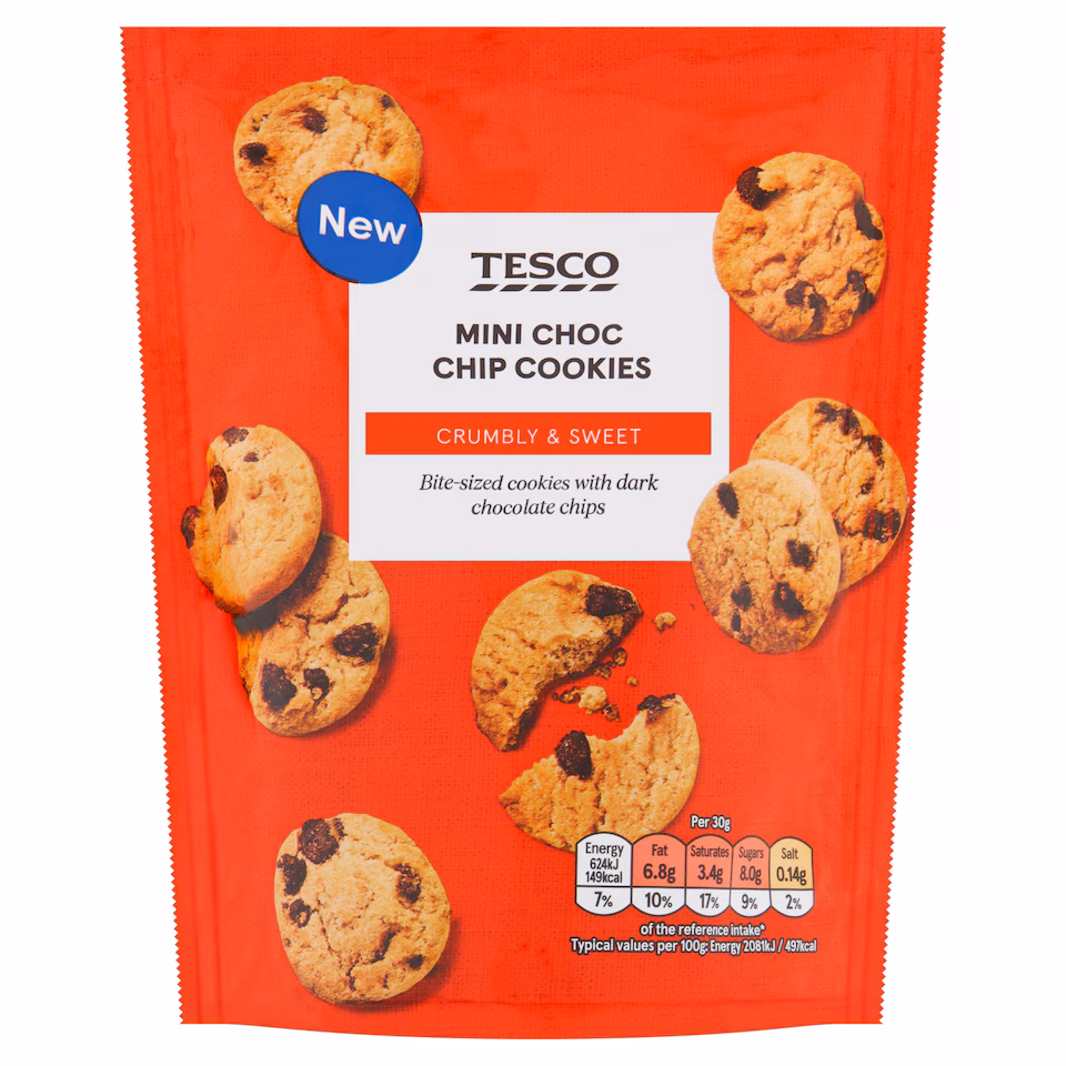 Tesco Mini Choc Chip Cookies 90g
