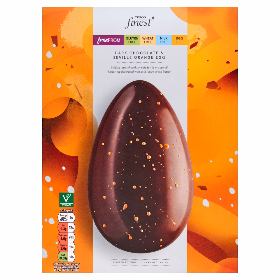 TESCO FINEST Seville Orange & Dark Chocolate Egg 200g